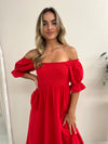 Mango Midi Dress - Red