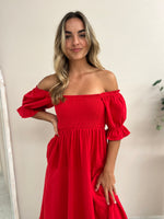 Mango Midi Dress - Red