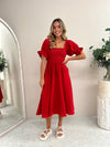 Mango Midi Dress - Red