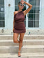 ZIZI OFF SHOULDER TOP - CHOCOLATE