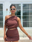 ZIZI OFF SHOULDER TOP - CHOCOLATE