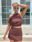 ZIZI OFF SHOULDER TOP - CHOCOLATE