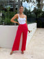 HIGH TIME LINEN PANT - RED