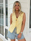 Henrietta Tie Front Vest - Yellow