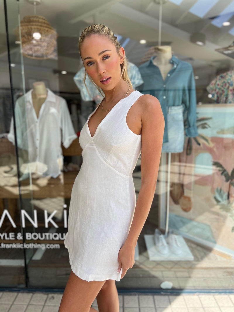 Sabine Linen Dress - White