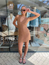 Sabine Linen Dress - Chestnut