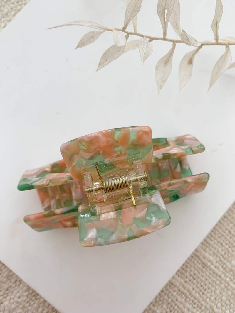 Bubblegum Hair Clip - Green/Peach