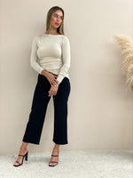 Rouched Long Sleeve Top - Stone