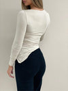Rouched Long Sleeve Top - Stone