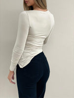 Rouched Long Sleeve Top - Stone
