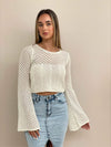 Crochet LS Top - White