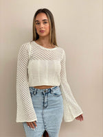 Crochet LS Top - White