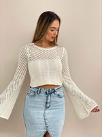 Crochet LS Top - White