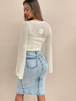 Crochet LS Top - White