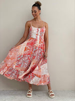 Arabell Dress - Red & Orange