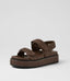 BRIDGETT WOVEN LEATHER SANDALS - CHOC