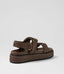 BRIDGETT WOVEN LEATHER SANDALS - CHOC