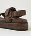 BRIDGETT WOVEN LEATHER SANDALS - CHOC