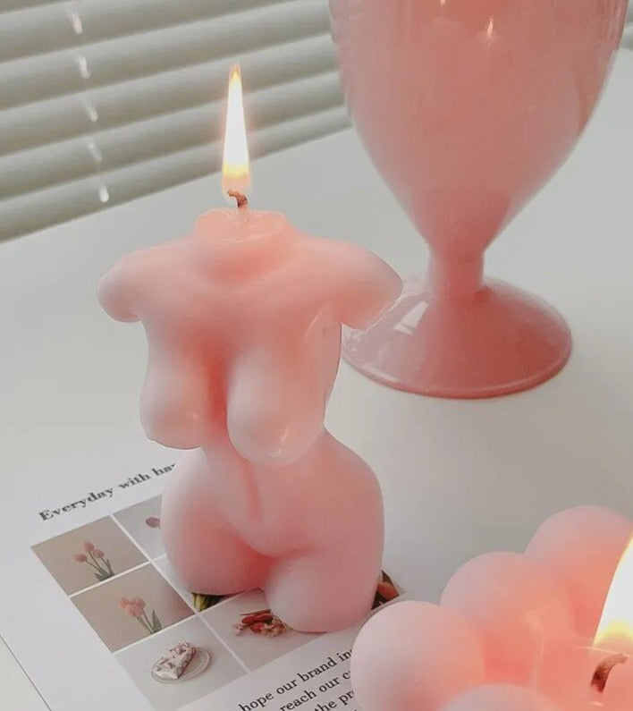 Silhouette Candle - Pink