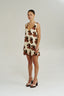 V NECK MINI DRESS - BUTTER FLEUR