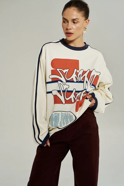 BLEU 55 LS TEE - VINTAGE WHITE