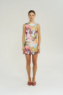 BOATNECK MESH MINI DRESS - WONDERLAND