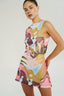 BOATNECK MESH MINI DRESS - WONDERLAND