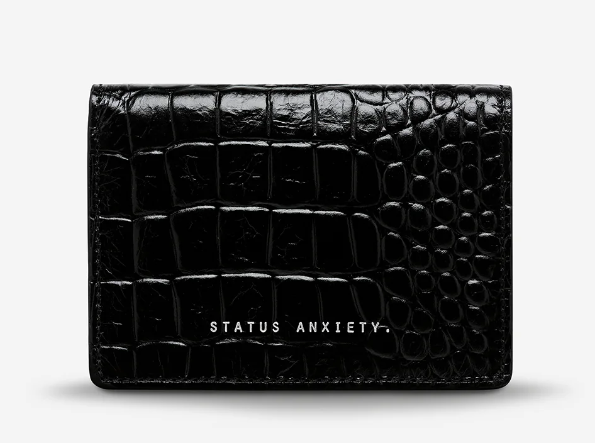 Easy Does it Wallet - Black Croc Emboss - Status Anxiety