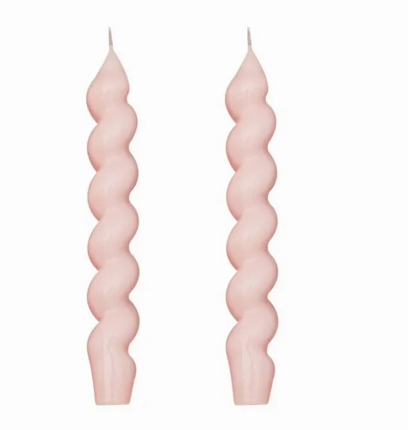 Spiral Candle - Soft Pink