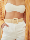 EUDICE POINT BUCKLE STRAW BELT