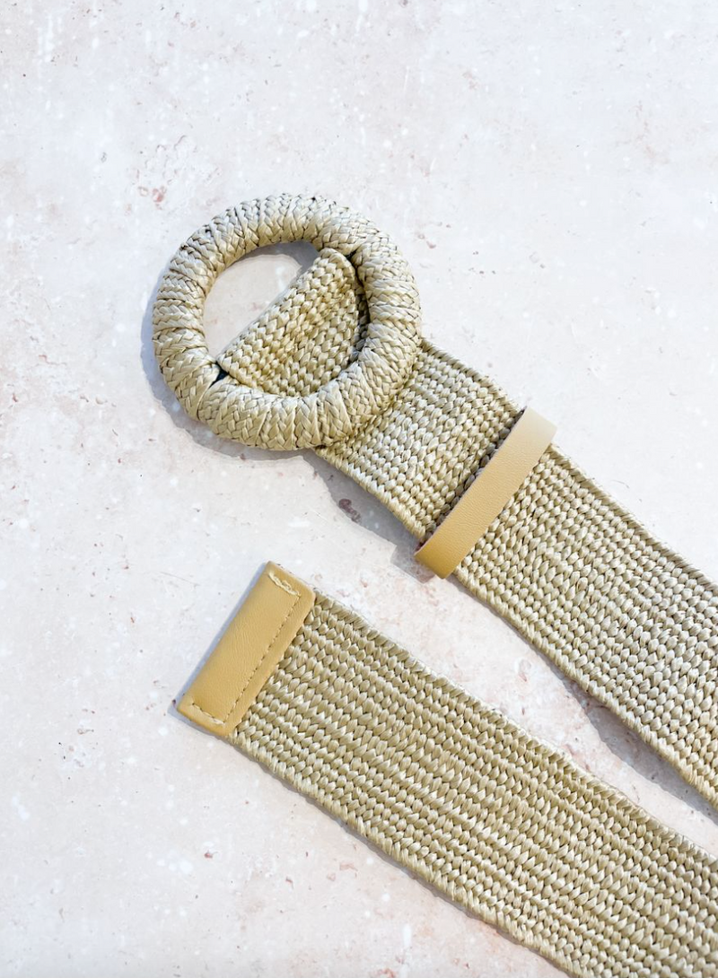 CAMINE CIRCLE BUCKLE STRAW BELT