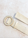 BEADS CIRCLE POINT BUCKLE STRAW BELT