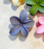 HIBISCUS MATTE FLOWER CLAW CLIP - BLUE