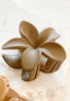 HIBISCUS MATTE FLOWER CLAW CLIP - BROWN