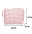 CHECKED COSMETIC BAG - PINK