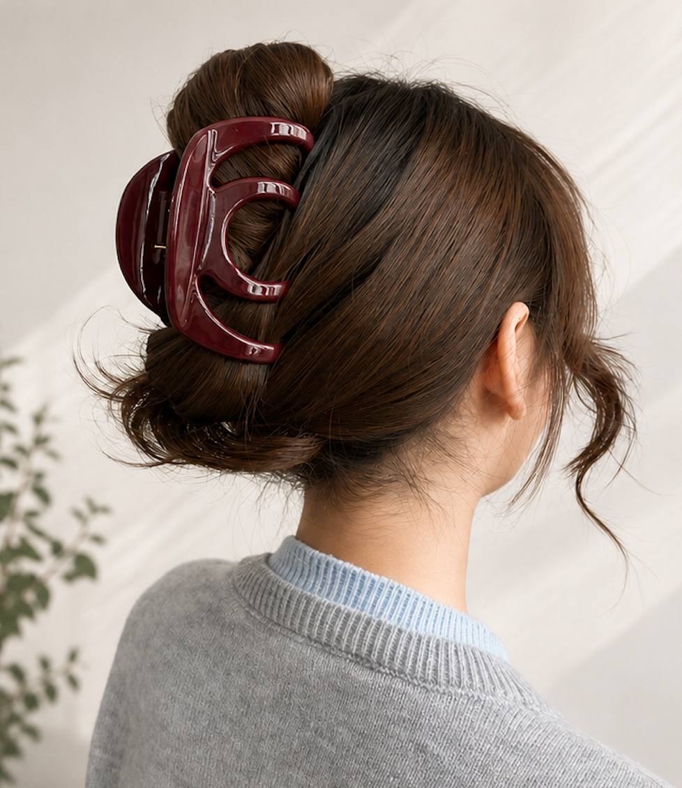 MATTEA HAIR CLAW-DEEP PLUM