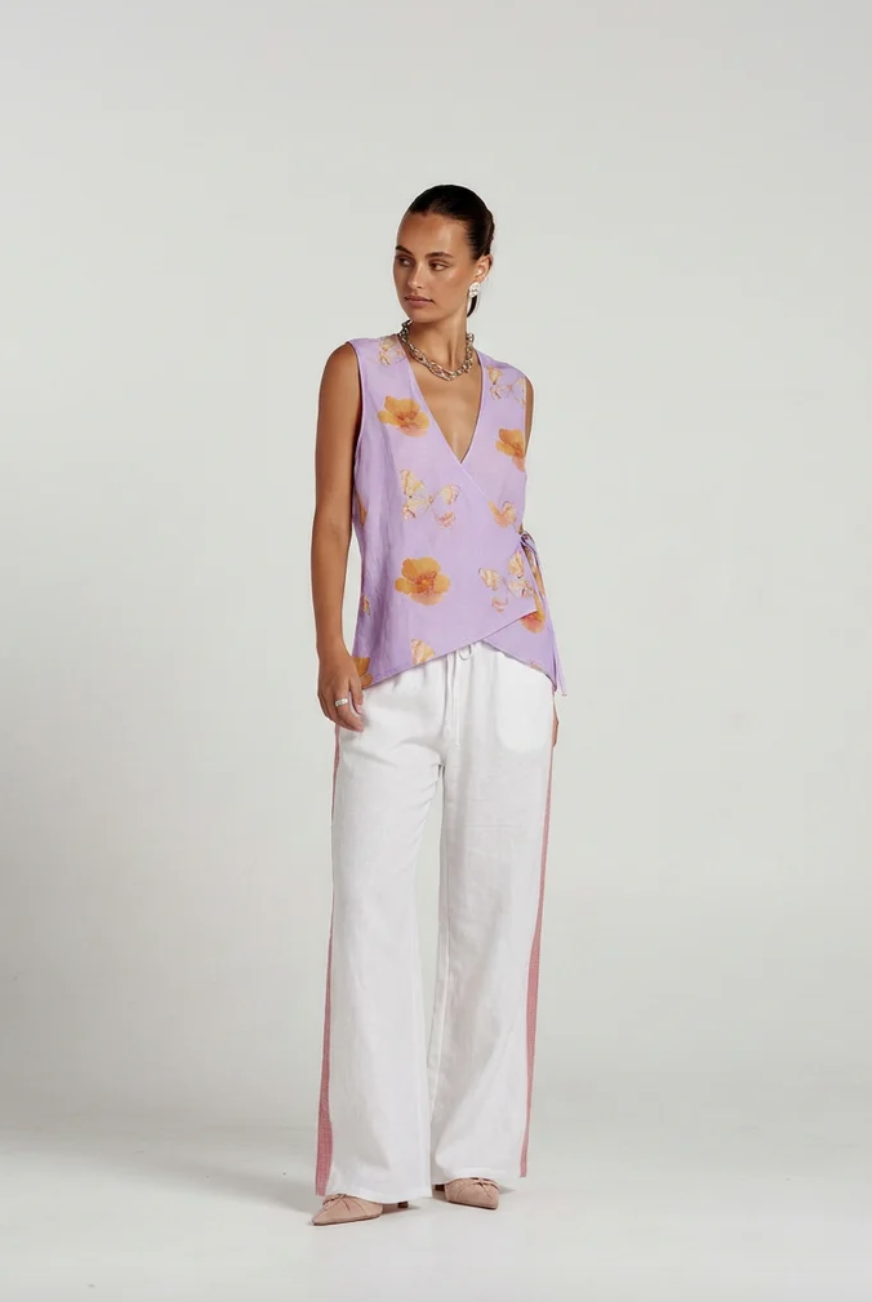 REVERIE WIDE LEG PANT - WHITE REVERIE
