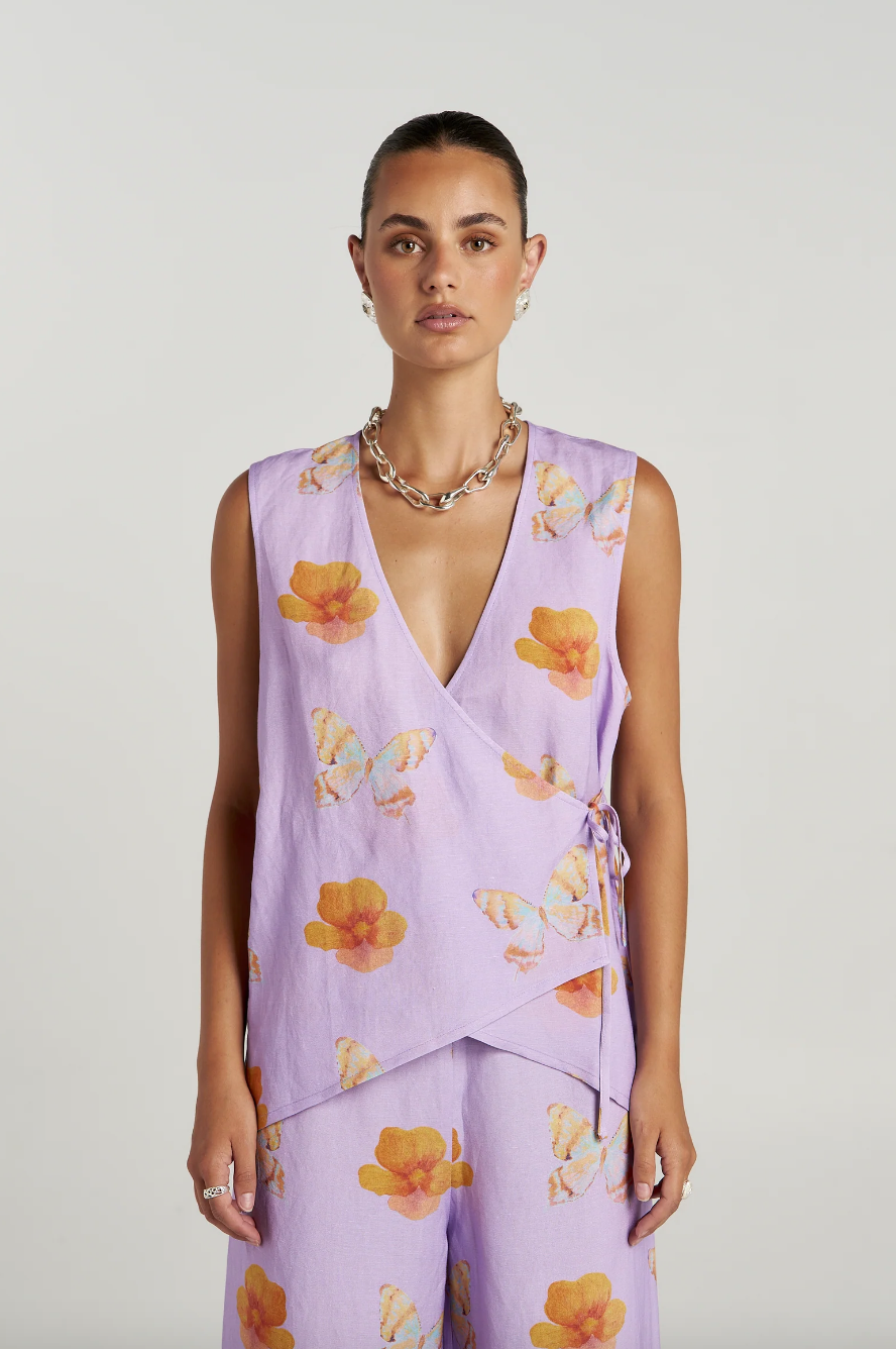 TIE FRONT VEST - REVERIE