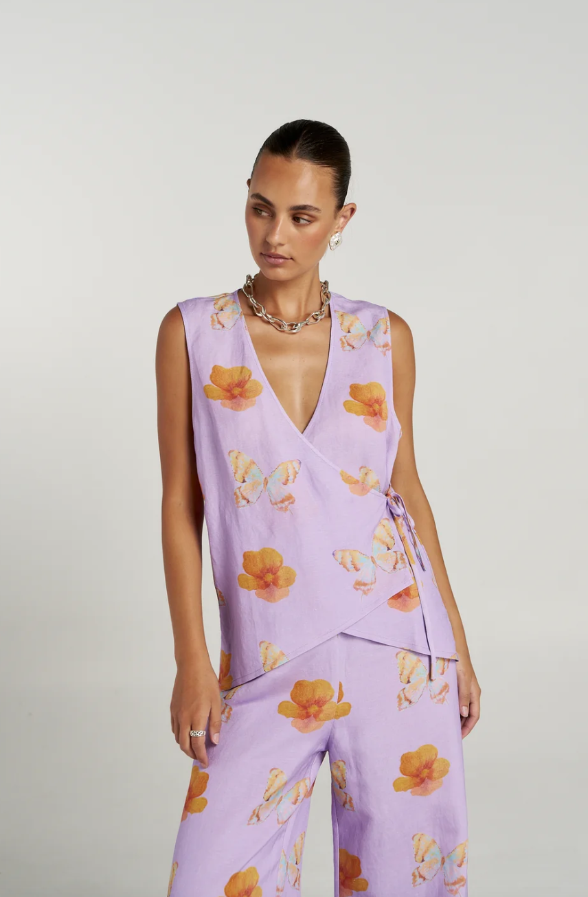 TIE FRONT VEST - REVERIE