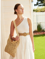 DIAMOND CROSSBODY STRAW TOTE BAG