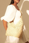 DIAMOND CROSSBODY STRAW TOTE BAG