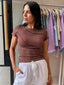 SITA SHORT SLEEVE TEE- CHOCOLATE