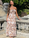 Zara Strapless Dress - White Floral