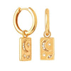 Boho & Mala Star & Moon Huggies 18k Gold Plated Hoop Earrings