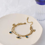 Boho & Mala Evil Eye Gold Bracelet