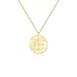 Boho & Mala Round Compass 18k Gold Plated Necklace