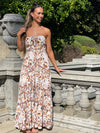 Zara Strapless Dress - White Floral