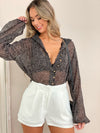 Sylvie Shirt - Black Taupe Spot