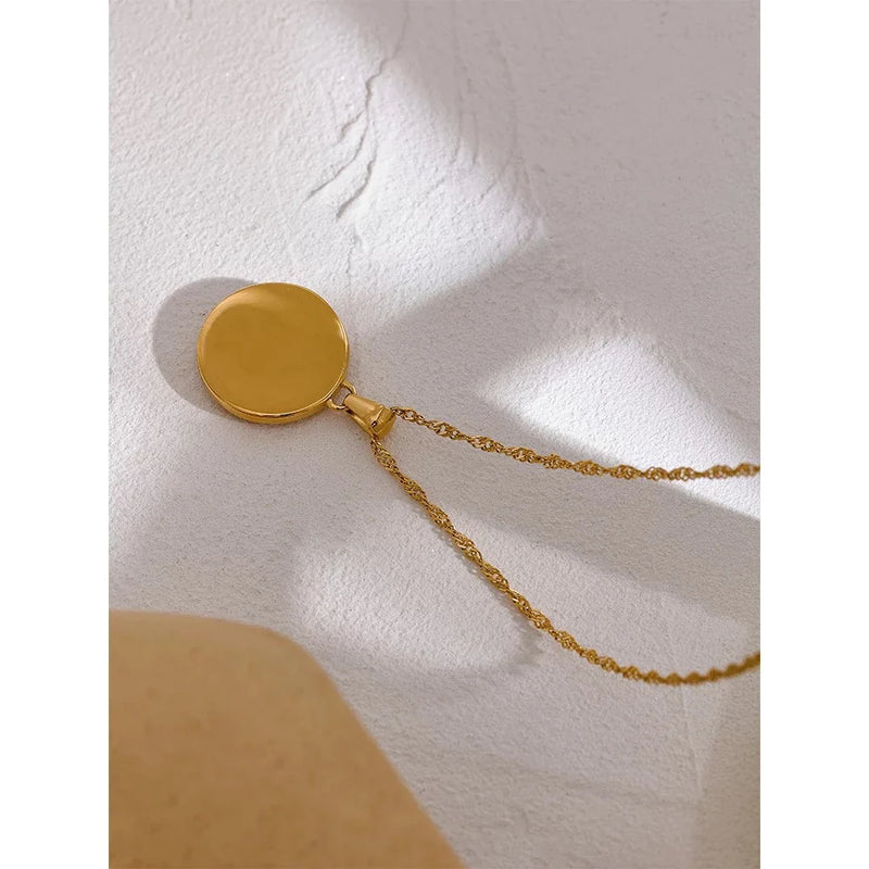 Boho & Mala 18k Gold / Stainless Steel Zircon Eye Pendant Necklace