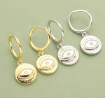 Boho & Mala Huggies Eye Earrings - Gold